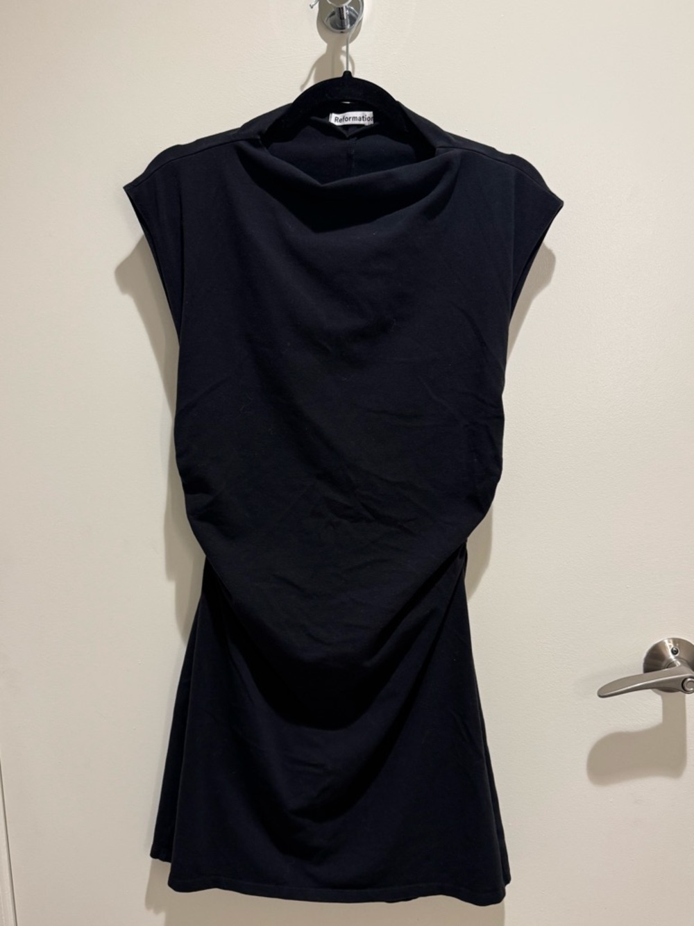 Reformation Alden Knit Dress, Black, XL